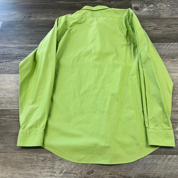 Ralph Lauren Black Label Neon Green Mens 17 Long Sleeve Button Down Dress Shirt - Picture 2 of 11